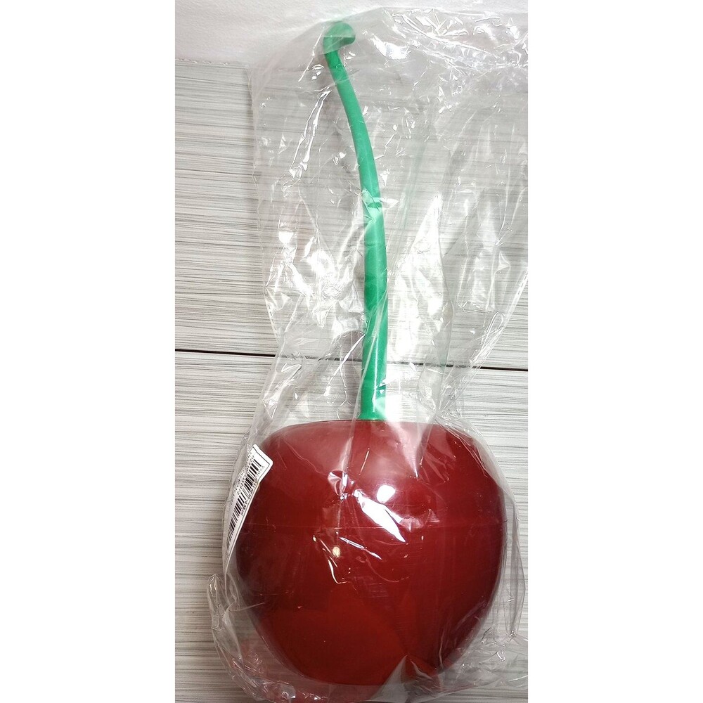 Cherry Toilet Brush Holder Set Red Bathroom Cleaner Novelty Fruit - NEW - AS IS!